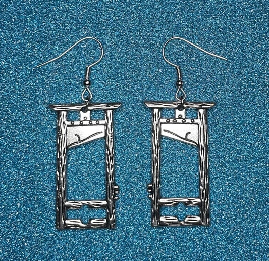 Silver Guillotine Earrings