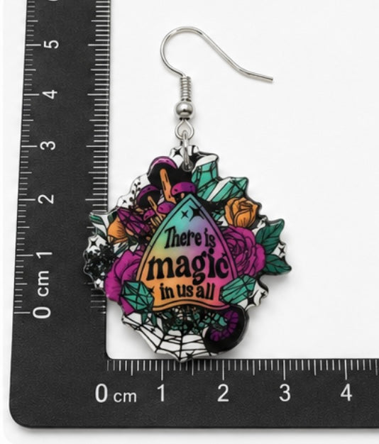 Magic Ouija Planchette Statement Earrings