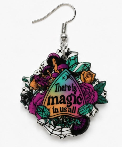 Magic Ouija Planchette Statement Earrings