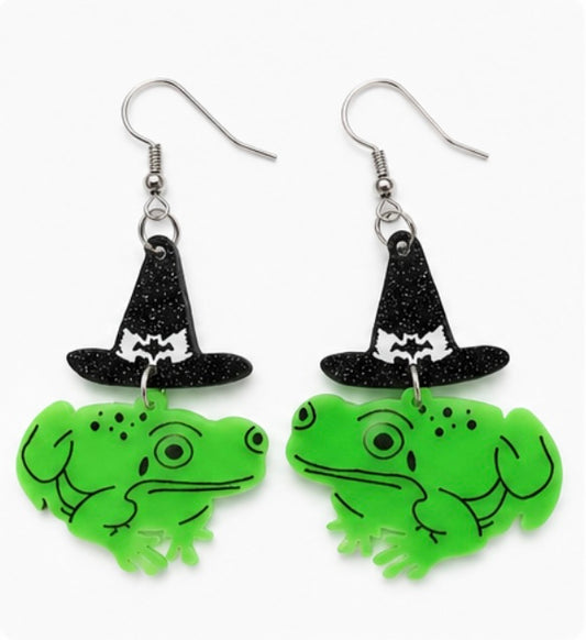 Witchy Frog Earrings