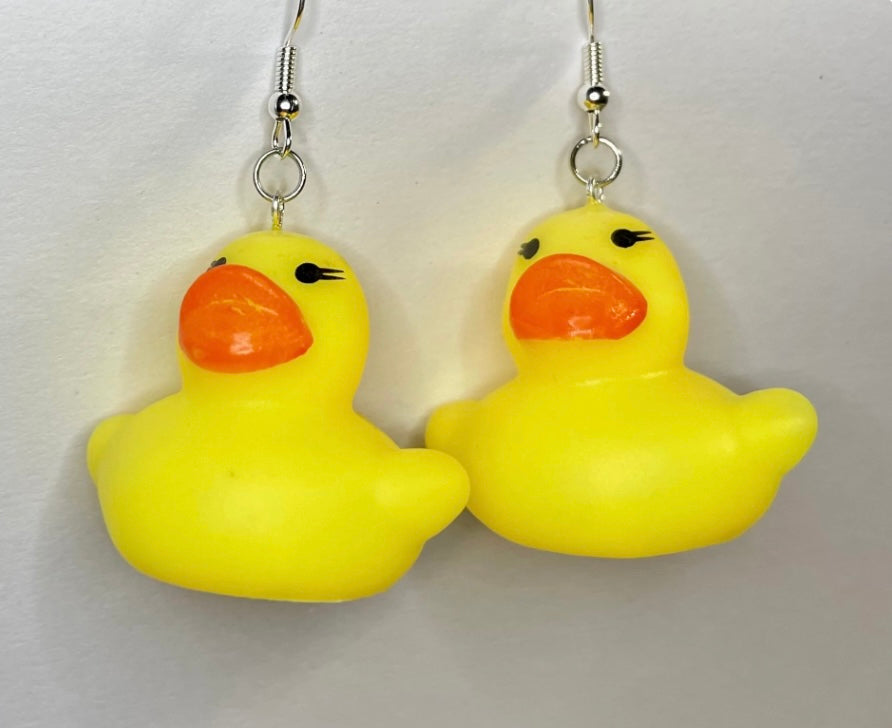 Squeaking Rubber Duck Earrings