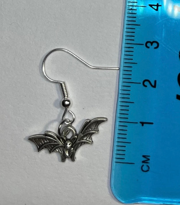 Mini Silver Bat Earrings