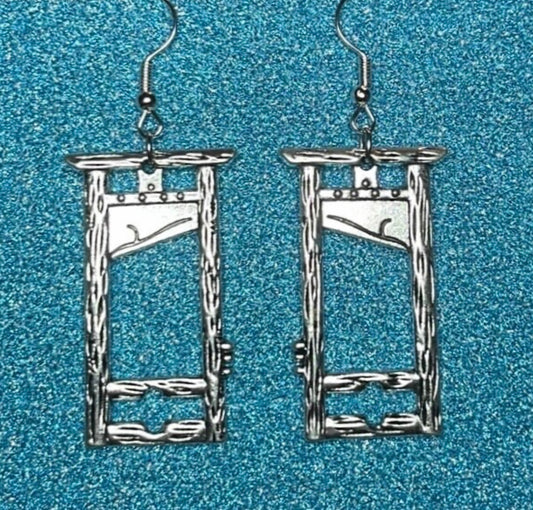 Silver Guillotine Earrings