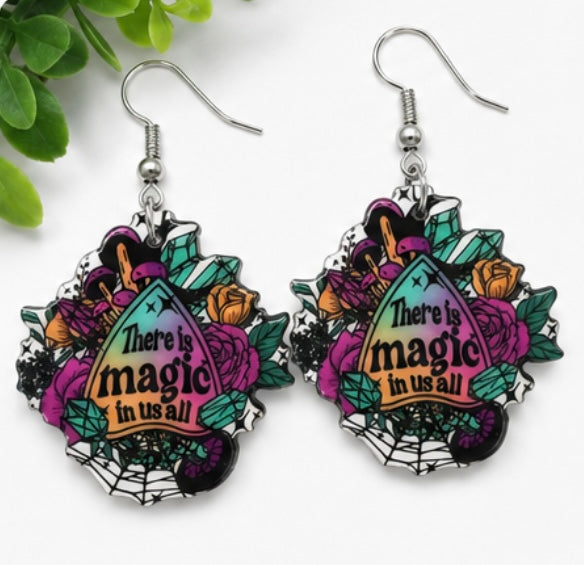 Magic Ouija Planchette Statement Earrings