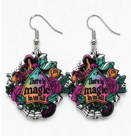 Magic Ouija Planchette Statement Earrings