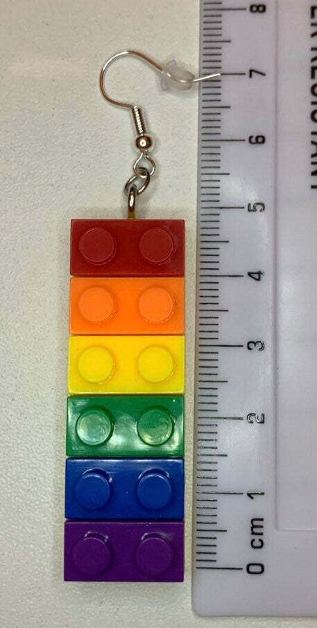 Rainbow Lego Earrings