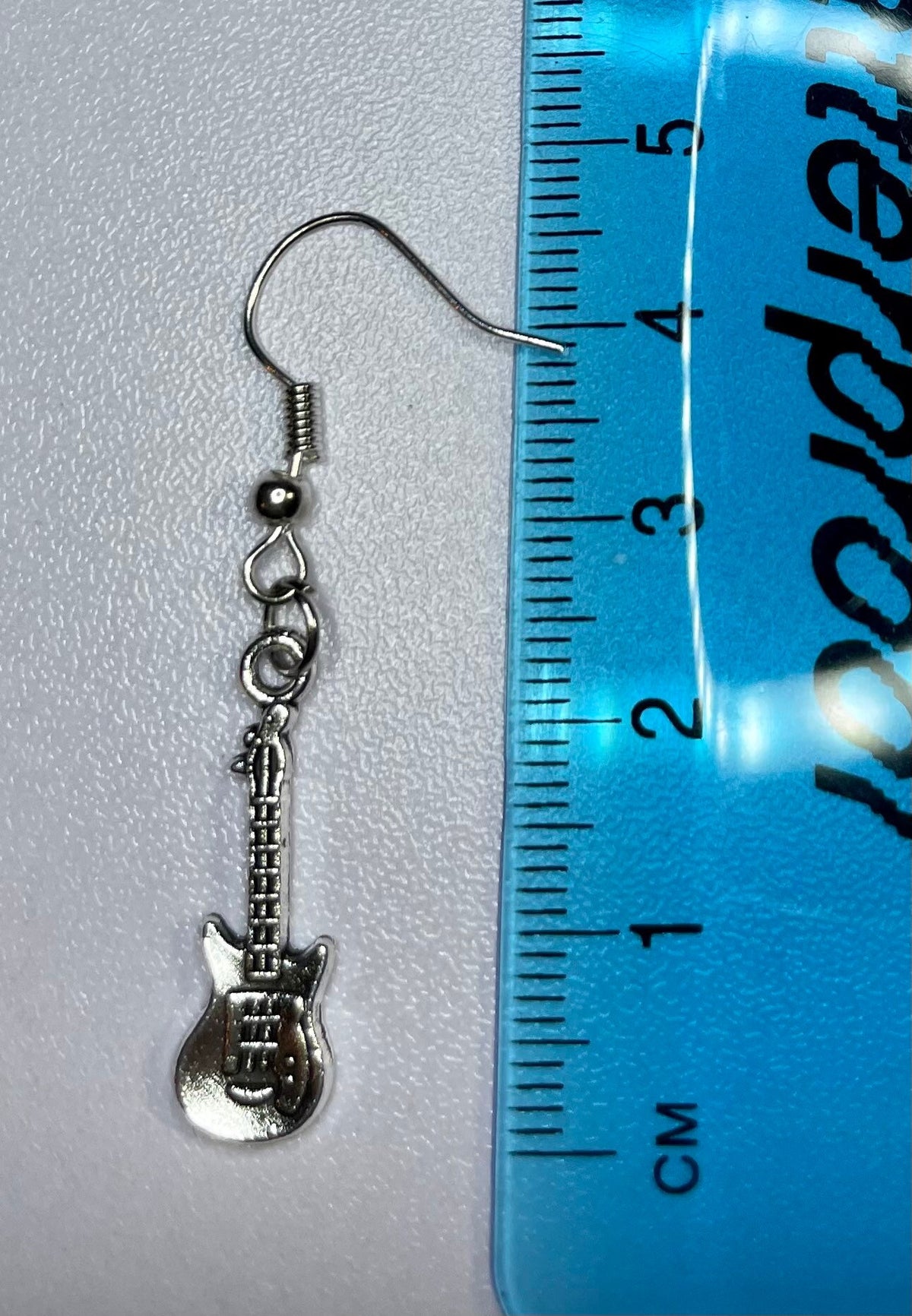Mini Silver Guitar Earrings