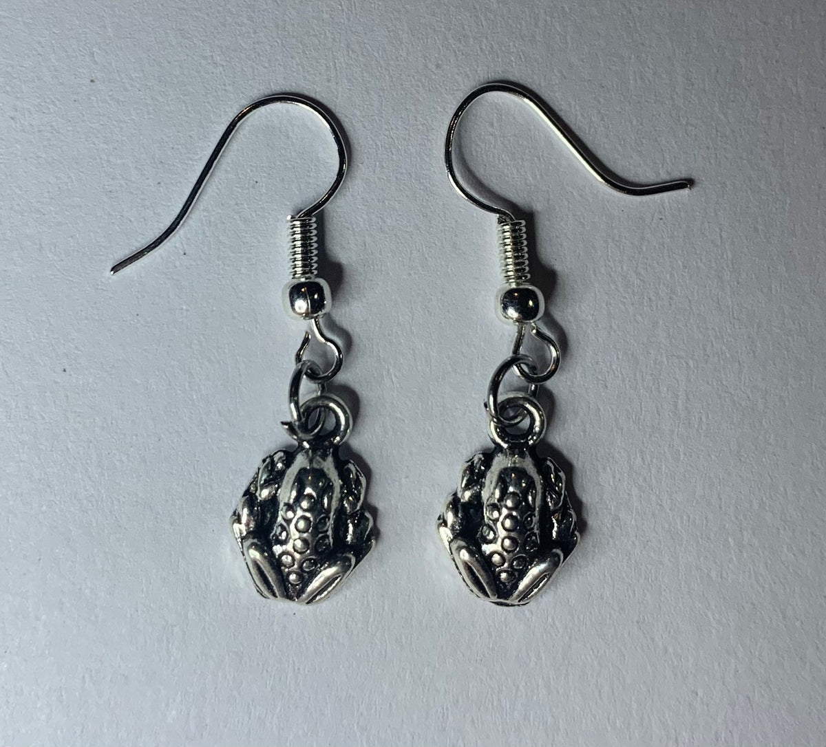 Mini Silver Frog Earrings