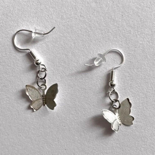 Lightweight Silver Butterfly Earrings