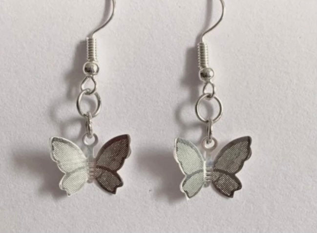Lightweight Silver Butterfly Earrings