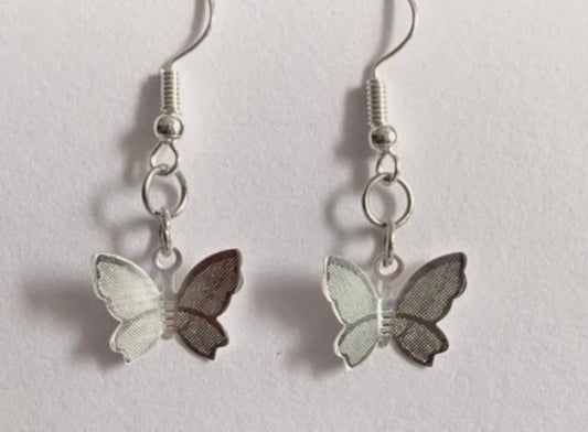 Lightweight Silver Butterfly Earrings
