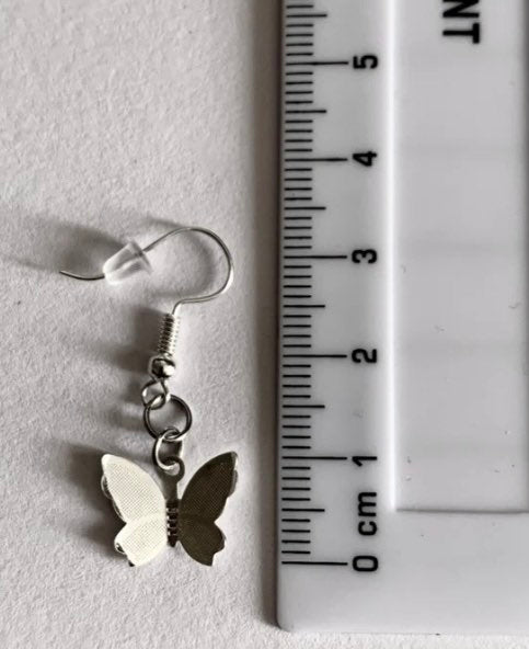 Lightweight Silver Butterfly Earrings